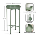 Table d'appoint ronde pliable en métal Kate and Laurel Celia - 14 x 14 x 26