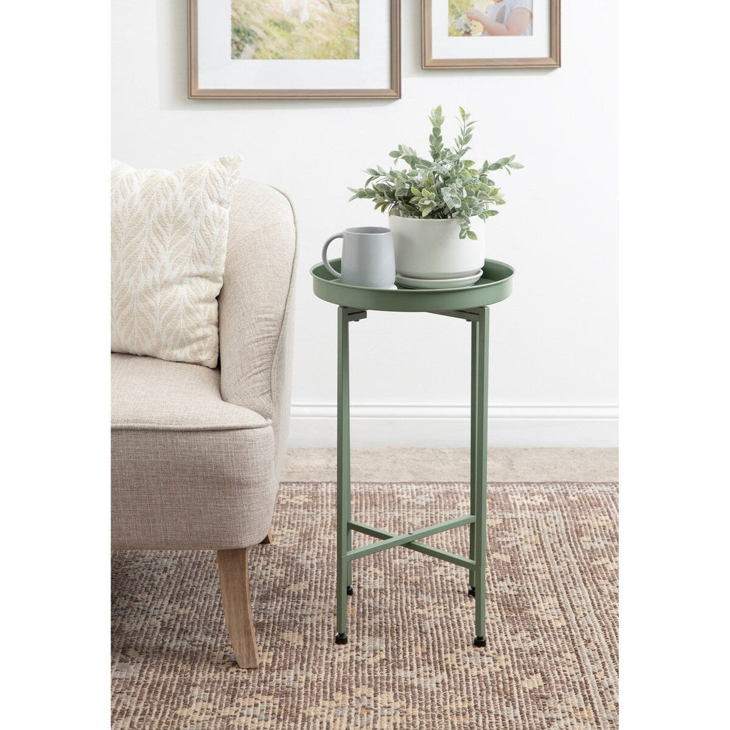 Table d'appoint ronde pliable en métal Kate and Laurel Celia - 14 x 14 x 26