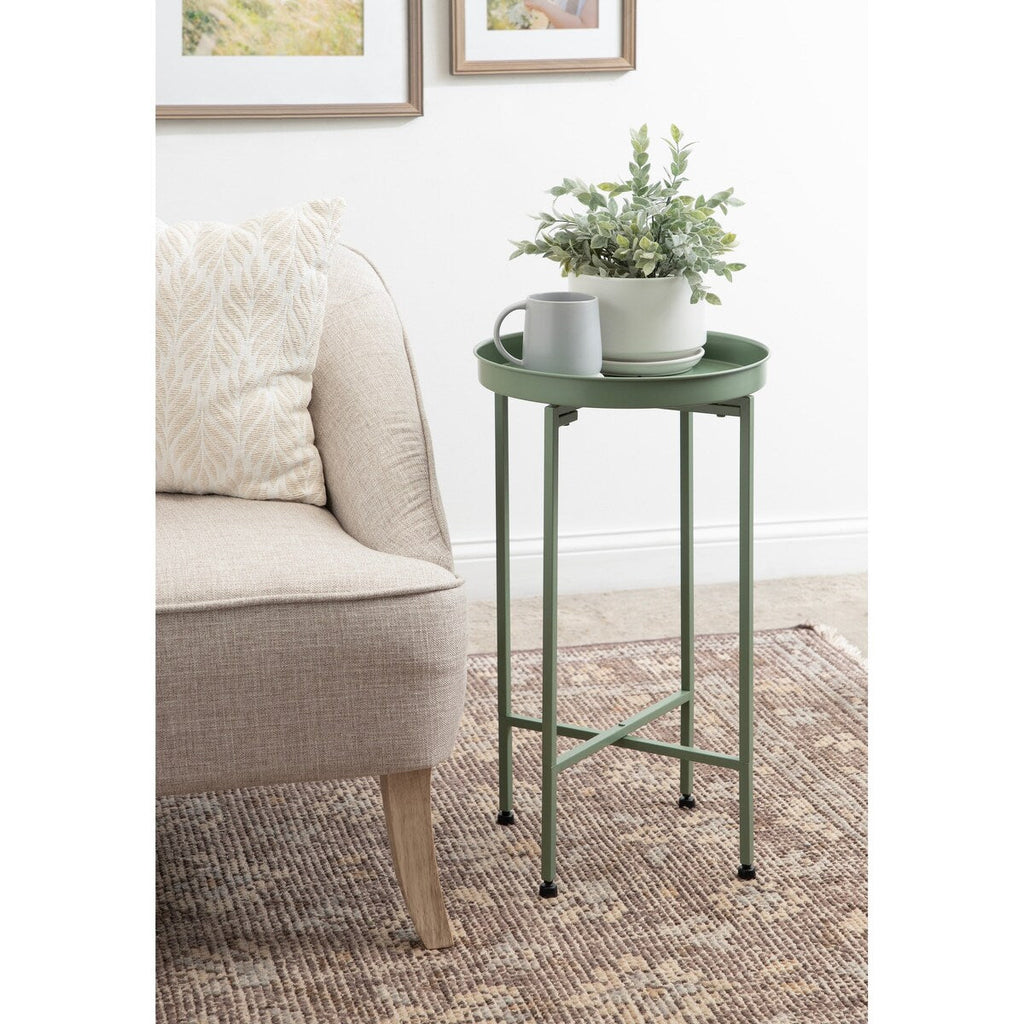 Table d'appoint ronde pliable en métal Kate and Laurel Celia - 14 x 14 x 26