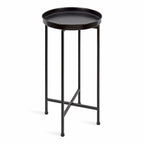 Table d'appoint ronde pliable en métal Kate and Laurel Celia - 14 x 14 x 26