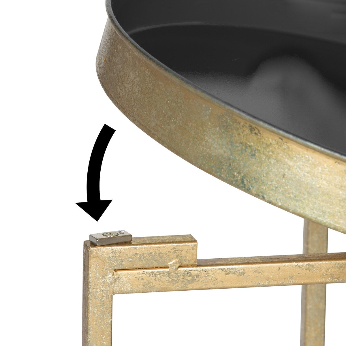 Table d'appoint ronde pliable en métal Kate and Laurel Celia - 14 x 14 x 26