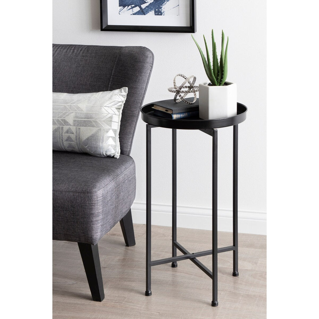 Table d'appoint ronde pliable en métal Kate and Laurel Celia - 14 x 14 x 26