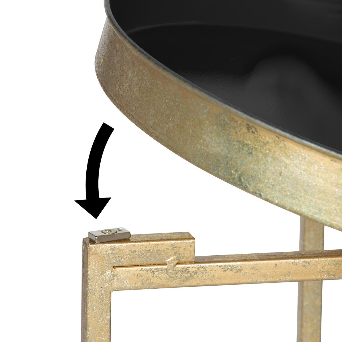 Table d'appoint ronde pliable en métal Kate and Laurel Celia - 14 x 14 x 26