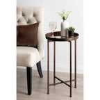 Table d'appoint ronde pliable en métal Kate and Laurel Celia - 14 x 14 x 26