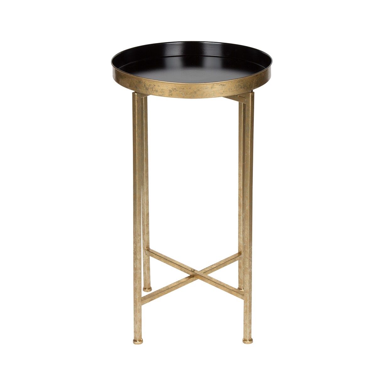 Table d'appoint ronde pliable en métal Kate and Laurel Celia - 14 x 14 x 26