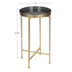 Table d'appoint ronde pliable en métal Kate and Laurel Celia - 14 x 14 x 26