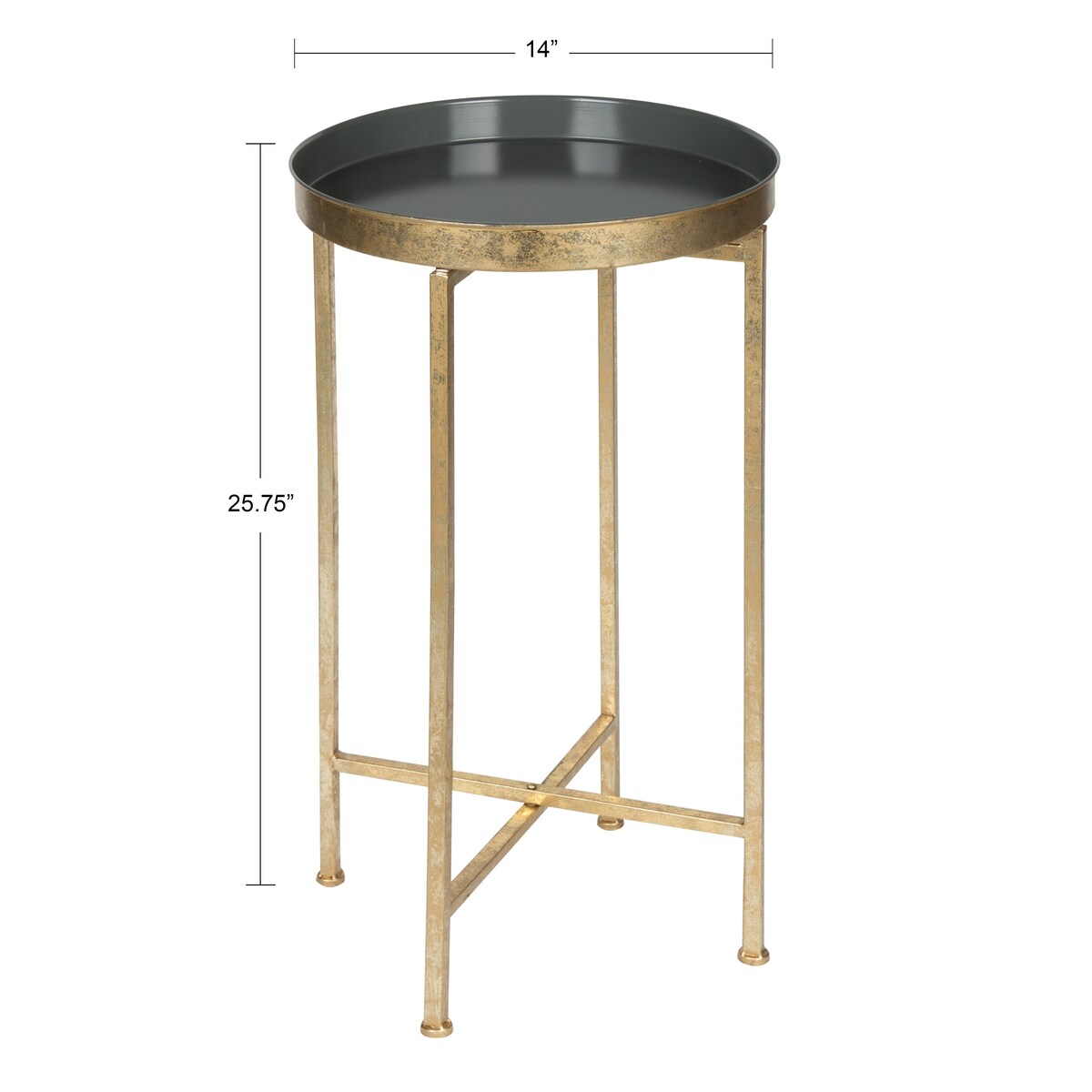 Table d'appoint ronde pliable en métal Kate and Laurel Celia - 14 x 14 x 26