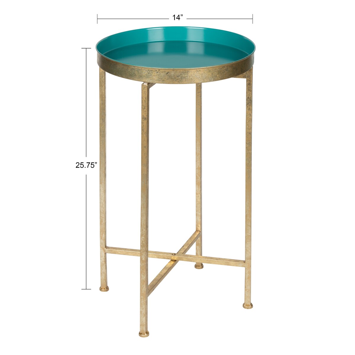Table d'appoint ronde pliable en métal Kate and Laurel Celia - 14 x 14 x 26