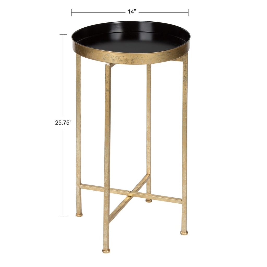 Table d'appoint ronde pliable en métal Kate and Laurel Celia - 14 x 14 x 26