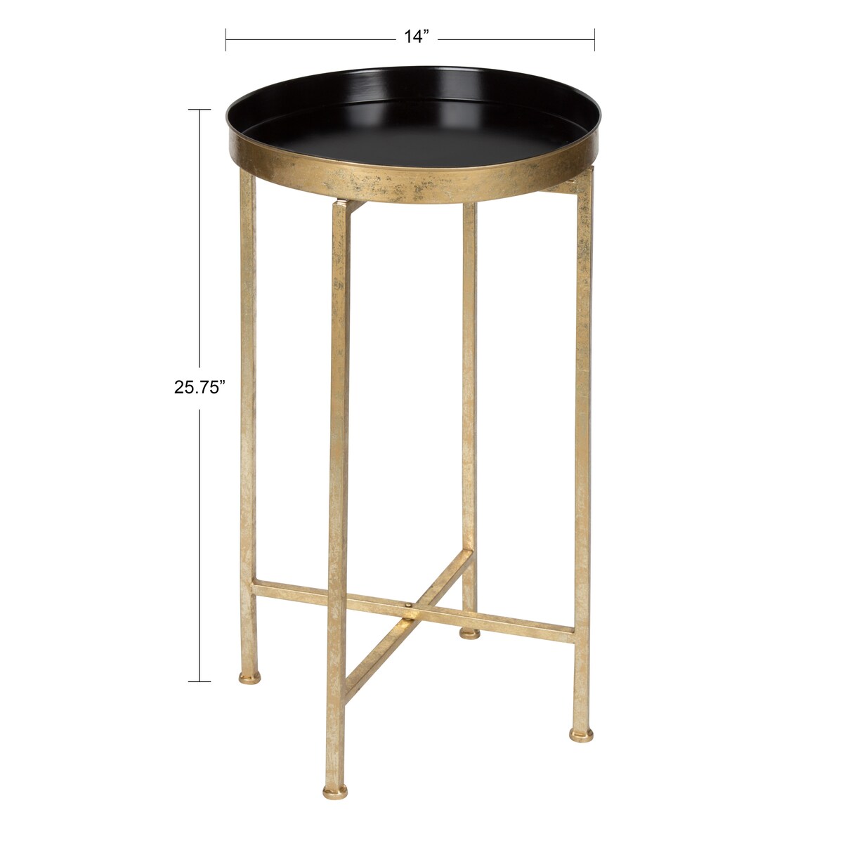 Table d'appoint ronde pliable en métal Kate and Laurel Celia - 14 x 14 x 26
