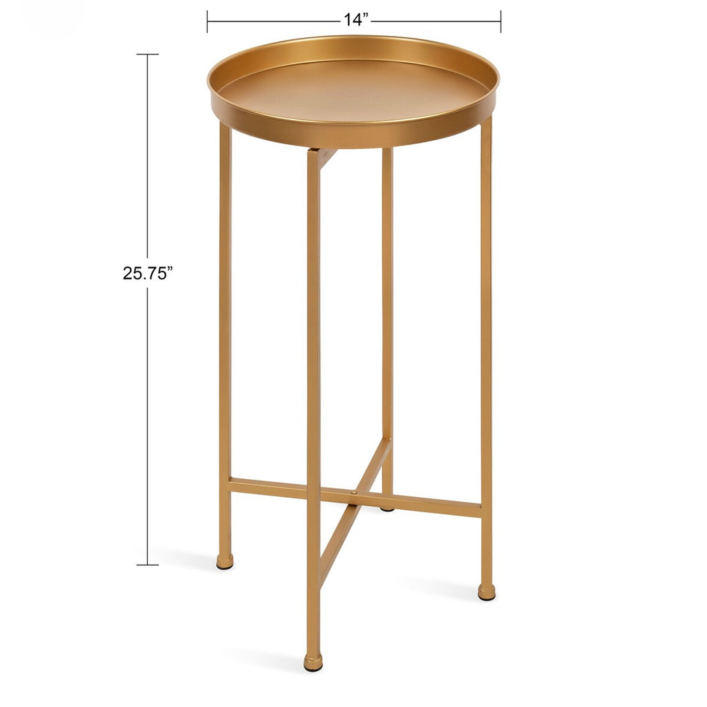 Table d'appoint ronde pliable en métal Kate and Laurel Celia - 14 x 14 x 26