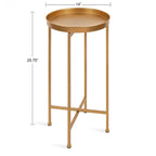 Table d'appoint ronde pliable en métal Kate and Laurel Celia - 14 x 14 x 26