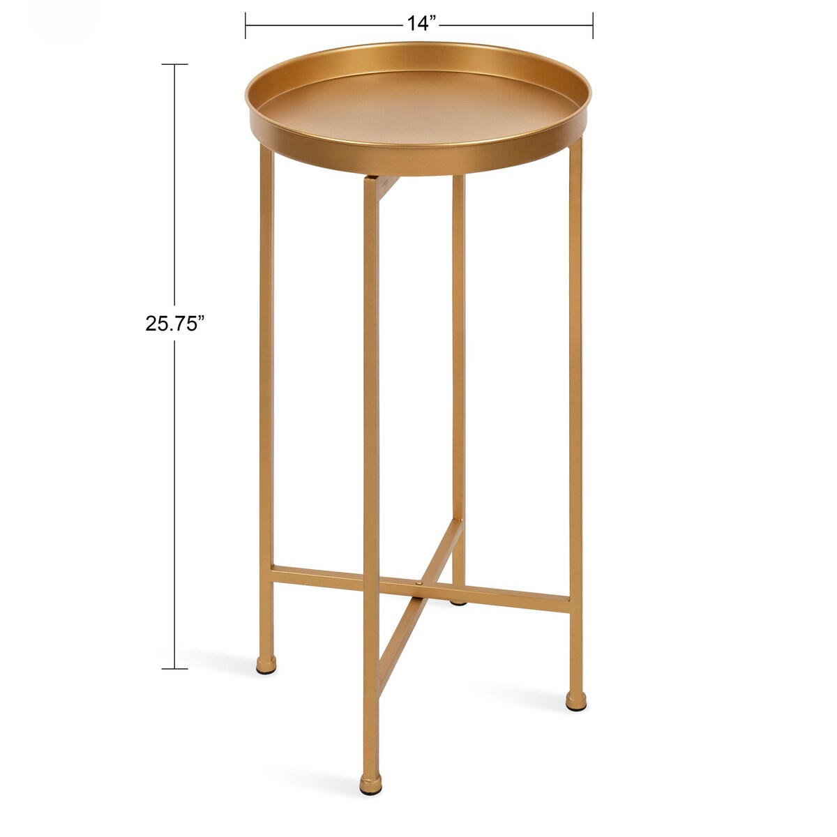 Table d'appoint ronde pliable en métal Kate and Laurel Celia - 14 x 14 x 26