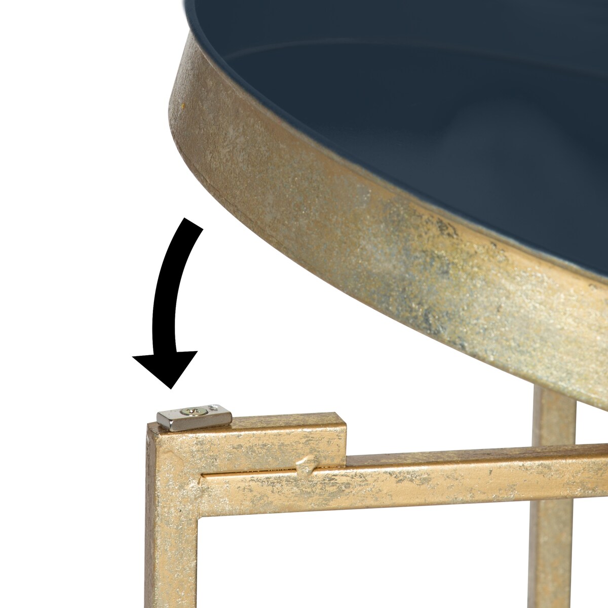 Table d'appoint ronde pliable en métal Kate and Laurel Celia - 14 x 14 x 26