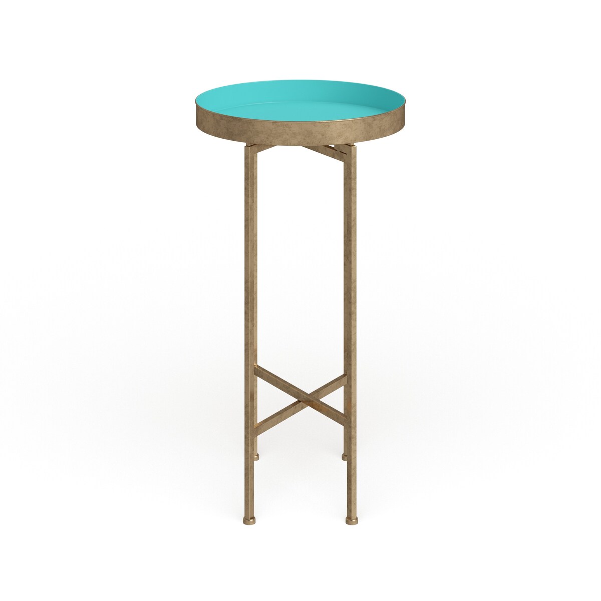 Table d'appoint ronde pliable en métal Kate and Laurel Celia - 14 x 14 x 26