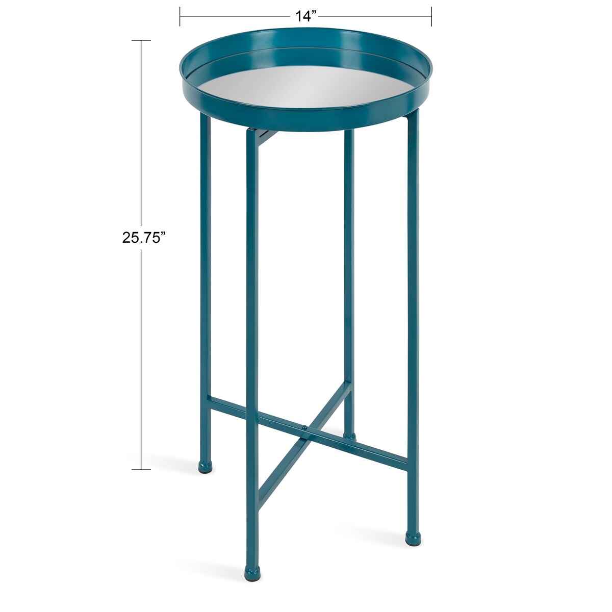Table d'appoint ronde pliable en métal Kate and Laurel Celia - 14 x 14 x 26