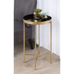 Table d'appoint ronde pliable en métal Kate and Laurel Celia - 14 x 14 x 26