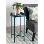 Table d'appoint ronde pliable en métal Kate and Laurel Celia - 14 x 14 x 26