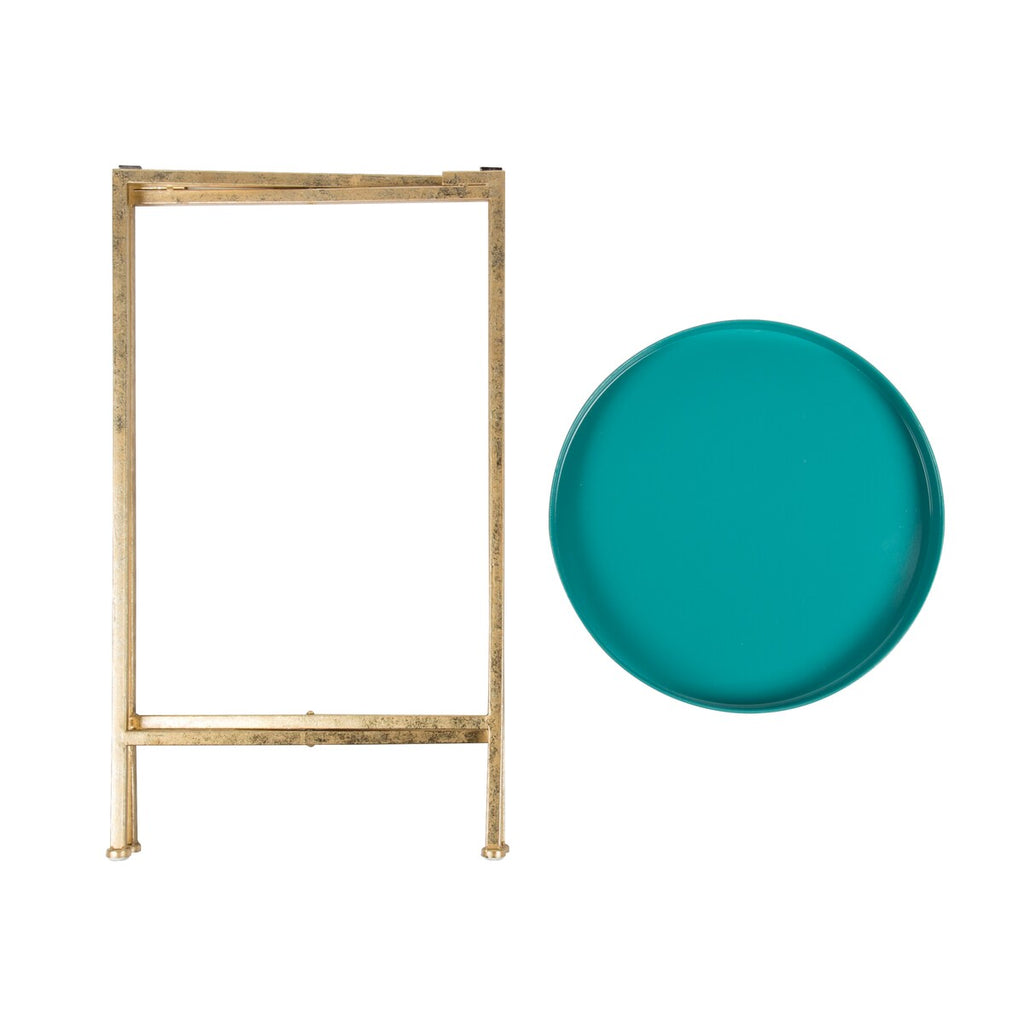 Table d'appoint ronde pliable en métal Kate and Laurel Celia - 14 x 14 x 26