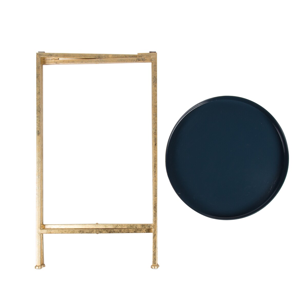 Table d'appoint ronde pliable en métal Kate and Laurel Celia - 14 x 14 x 26