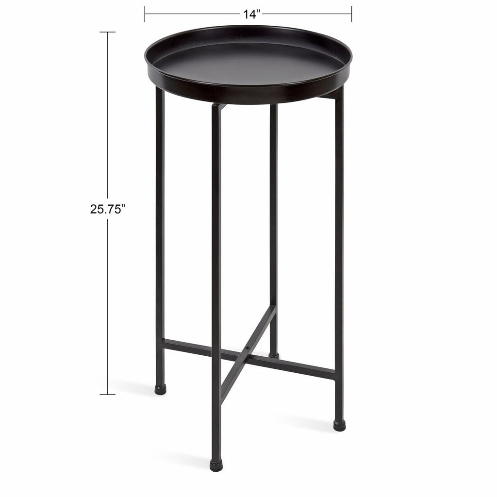 Table d'appoint ronde pliable en métal Kate and Laurel Celia - 14 x 14 x 26