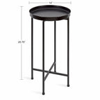 Table d'appoint ronde pliable en métal Kate and Laurel Celia - 14 x 14 x 26