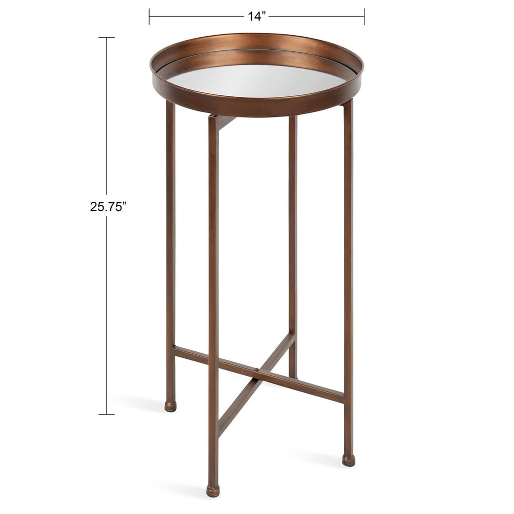 Table d'appoint ronde pliable en métal Kate and Laurel Celia - 14 x 14 x 26