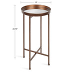 Table d'appoint ronde pliable en métal Kate and Laurel Celia - 14 x 14 x 26