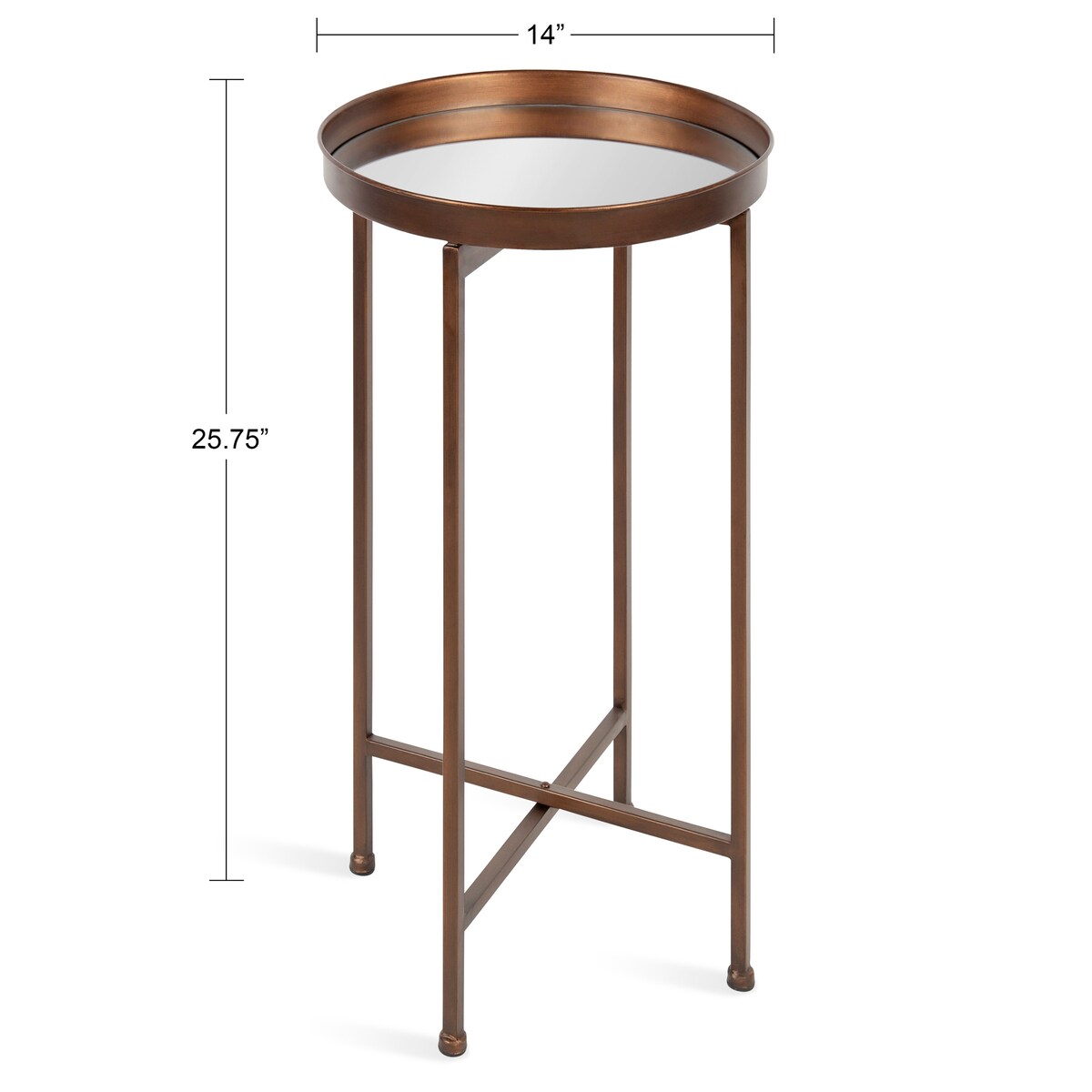 Table d'appoint ronde pliable en métal Kate and Laurel Celia - 14 x 14 x 26
