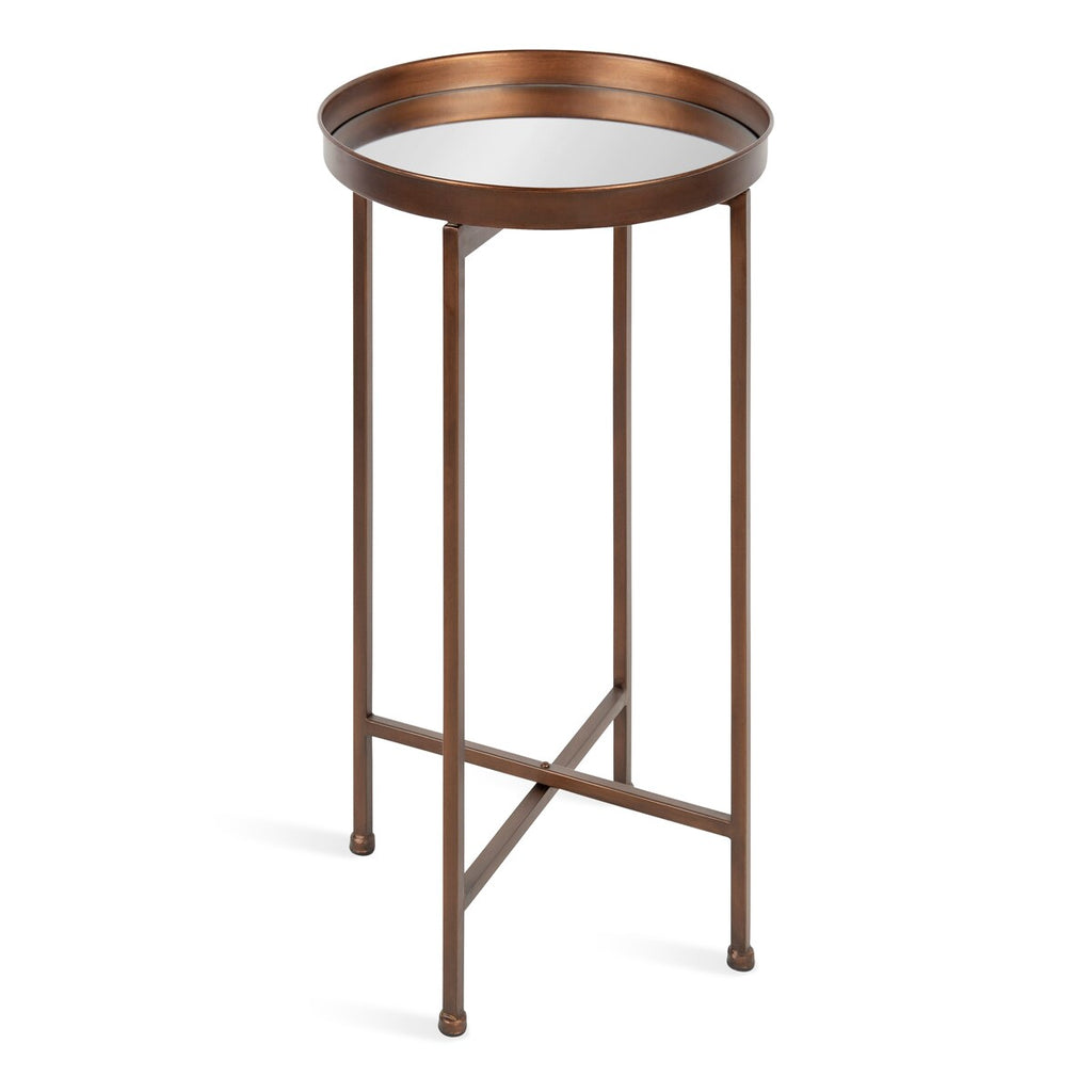 Table d'appoint ronde pliable en métal Kate and Laurel Celia - 14 x 14 x 26