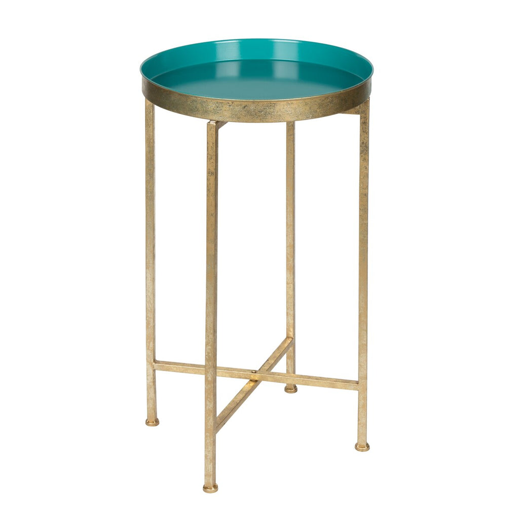 Table d'appoint ronde pliable en métal Kate and Laurel Celia - 14 x 14 x 26