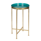 Table d'appoint ronde pliable en métal Kate and Laurel Celia - 14 x 14 x 26