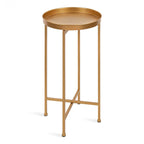 Table d'appoint ronde pliable en métal Kate and Laurel Celia - 14 x 14 x 26