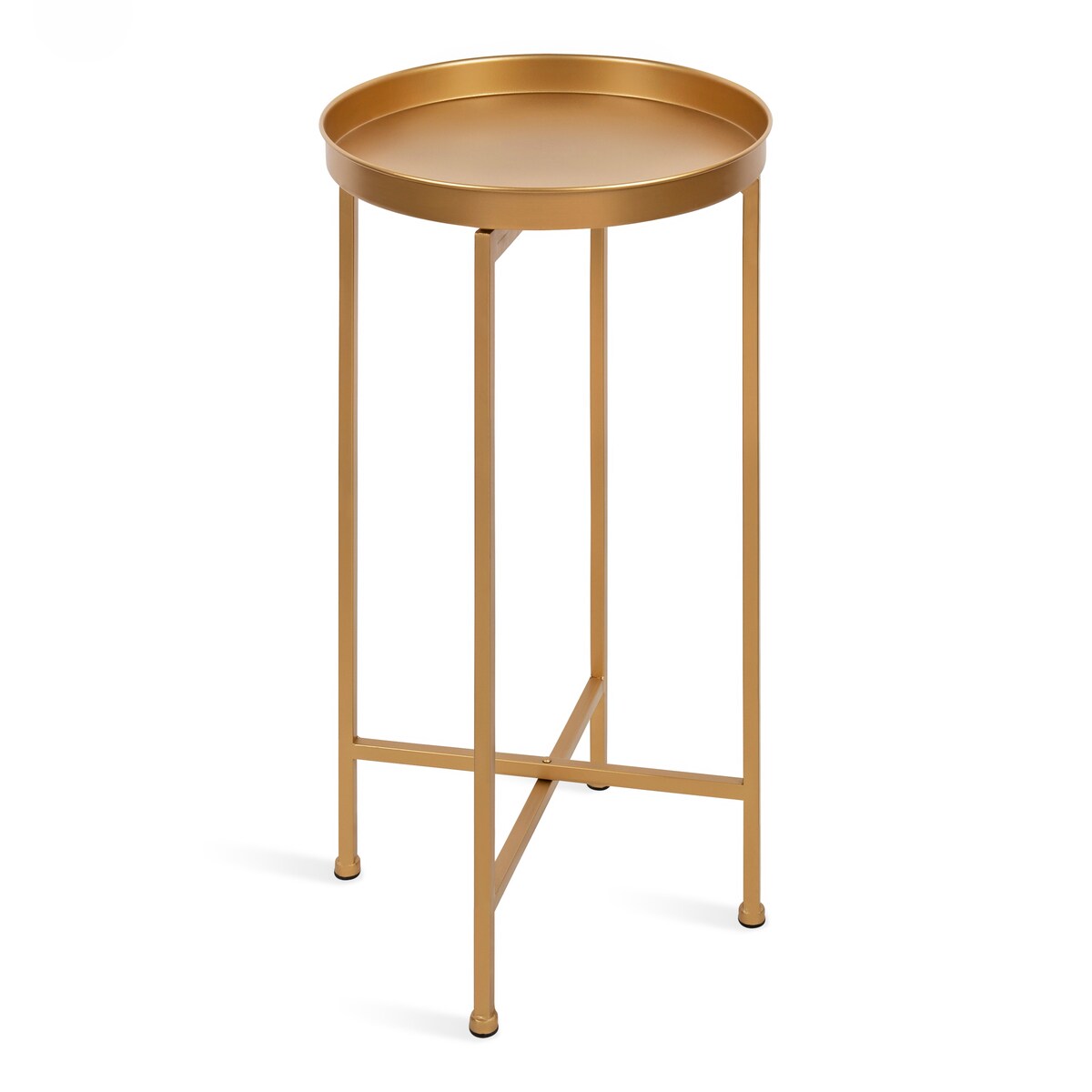 Table d'appoint ronde pliable en métal Kate and Laurel Celia - 14 x 14 x 26