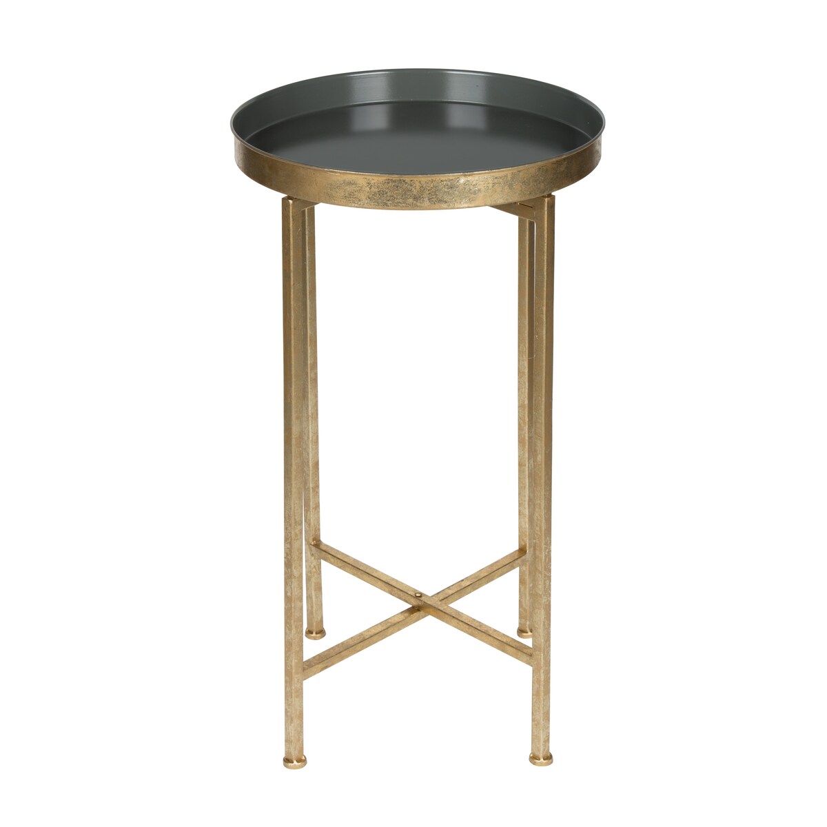 Table d'appoint ronde pliable en métal Kate and Laurel Celia - 14 x 14 x 26
