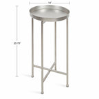 Table d'appoint ronde pliable en métal Kate and Laurel Celia - 14 x 14 x 26