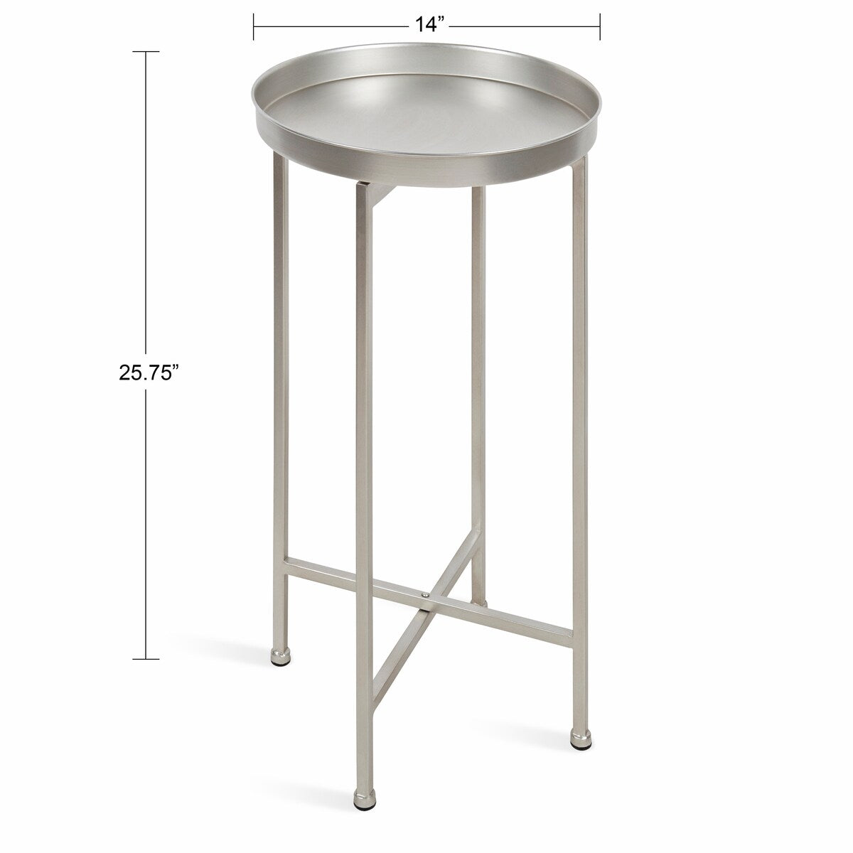 Table d'appoint ronde pliable en métal Kate and Laurel Celia - 14 x 14 x 26