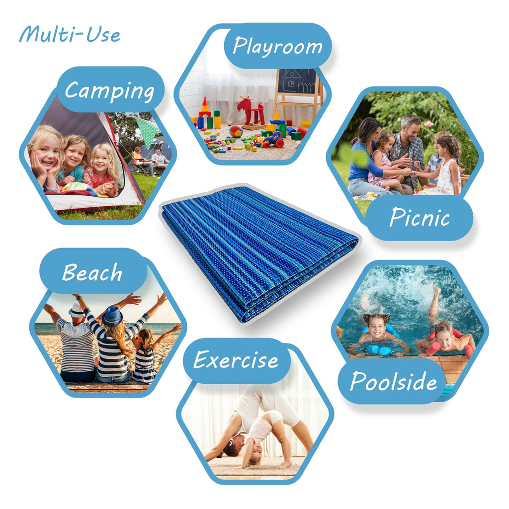 Tapis d'intérieur et d'extérieur à rayures de plage Lalune