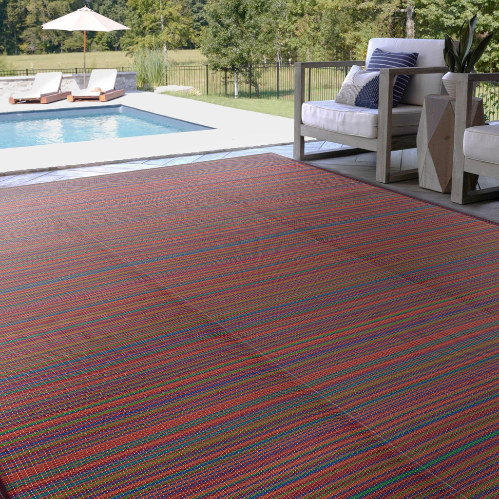 Tapis d'intérieur et d'extérieur à rayures de plage Lalune