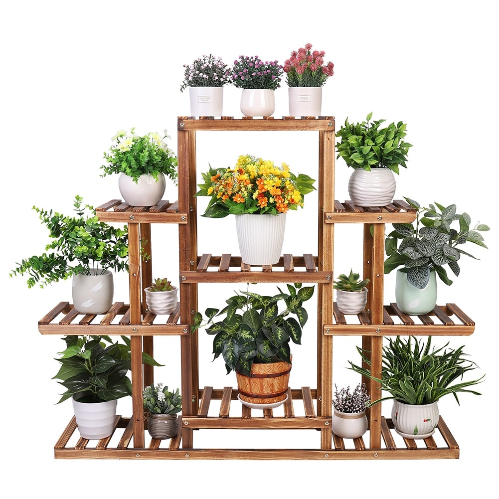 Grande échelle multi-plantes en bois pour jardinière
