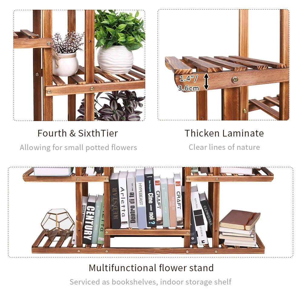 Grande échelle multi-plantes en bois pour jardinière