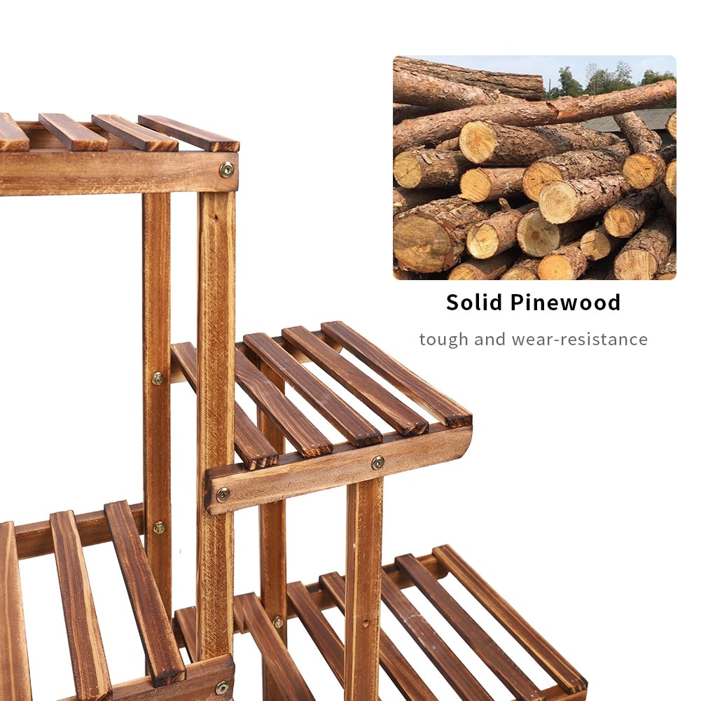 Grande échelle multi-plantes en bois pour jardinière