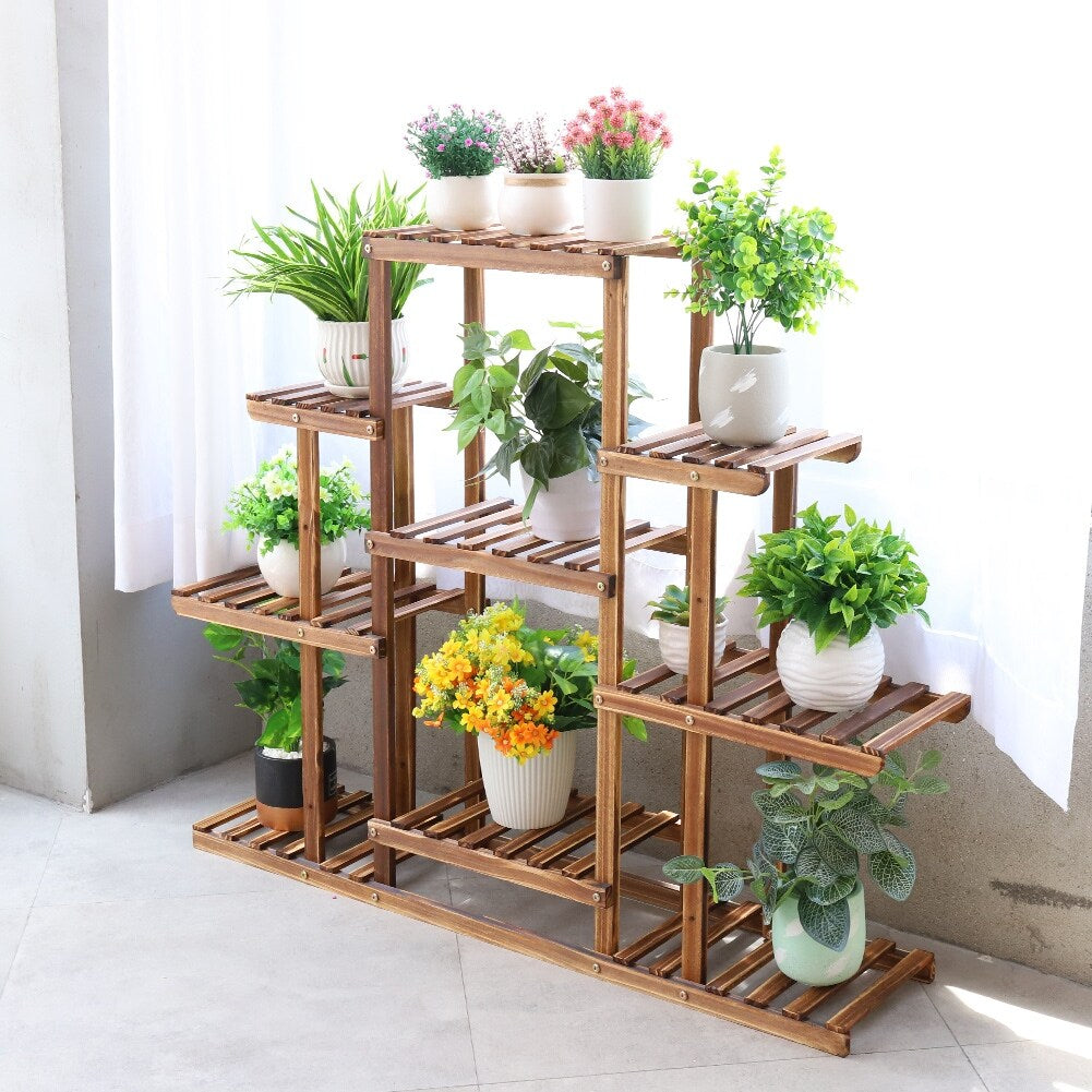 Grande échelle multi-plantes en bois pour jardinière