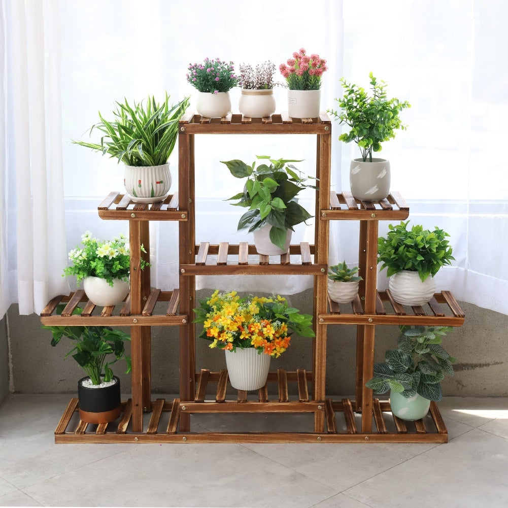 Grande échelle multi-plantes en bois pour jardinière