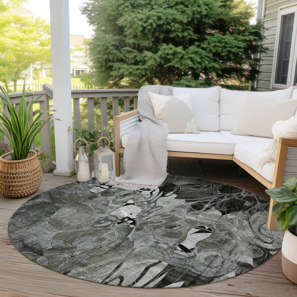 Tapis Chantille floral moderne lavable en machine pour intérieur/extérieur