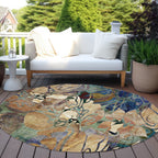 Tapis Chantille floral moderne lavable en machine pour intérieur/extérieur