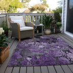 Tapis Chantille floral moderne lavable en machine pour intérieur/extérieur