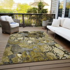 Tapis Chantille floral moderne lavable en machine pour intérieur/extérieur