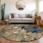 Tapis Chantille floral moderne lavable en machine pour intérieur/extérieur