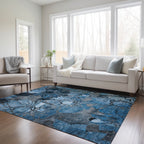Tapis Chantille floral moderne lavable en machine pour intérieur/extérieur